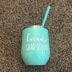 NWOT Teal Tumbler with Straw